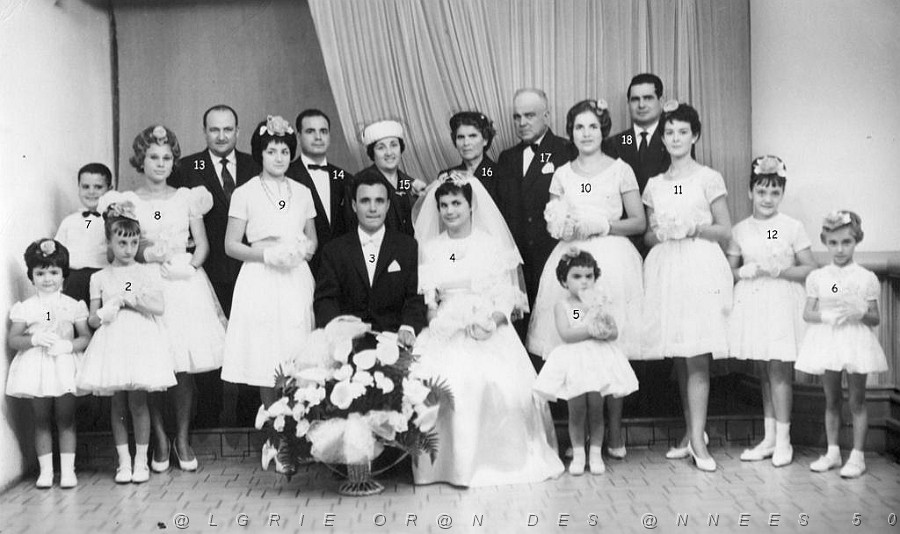 MARIAGE ORAN 1961 EGLISE DE MARAVAL 23 SEPTEMBRE FRANCINE SEGURA EPOUSE EMMANUEL ALIAS.JPG
